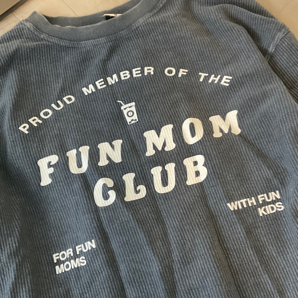 chicka-d Fun Mom Club Original Corded Crew in Navy